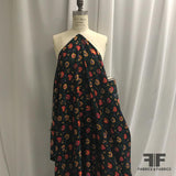 Bold Floral Silk Jacquard - Black/Red/Yellow