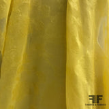High-Sheen Floral Fil Coupé Polyester Chiffon - Yellow