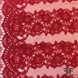 Corded Vertical Panel Lace - Crimson Red