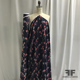 Floral Silk Jacquard - Midnight Plum/Red/Off White