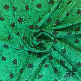 Abraham Houndstooth Chevron Printed Silk Crepe de Chine - Green/Black