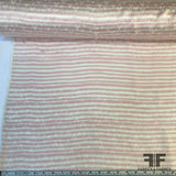 Striped ‘A’ Pattern Silk Jacquard - Pale Pink/White