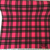 Plaid Polyester Spandex Knit - Pink/Black