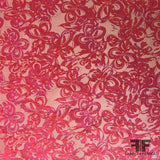 Floral High-Sheen Brocade - Pink/Hot Pink