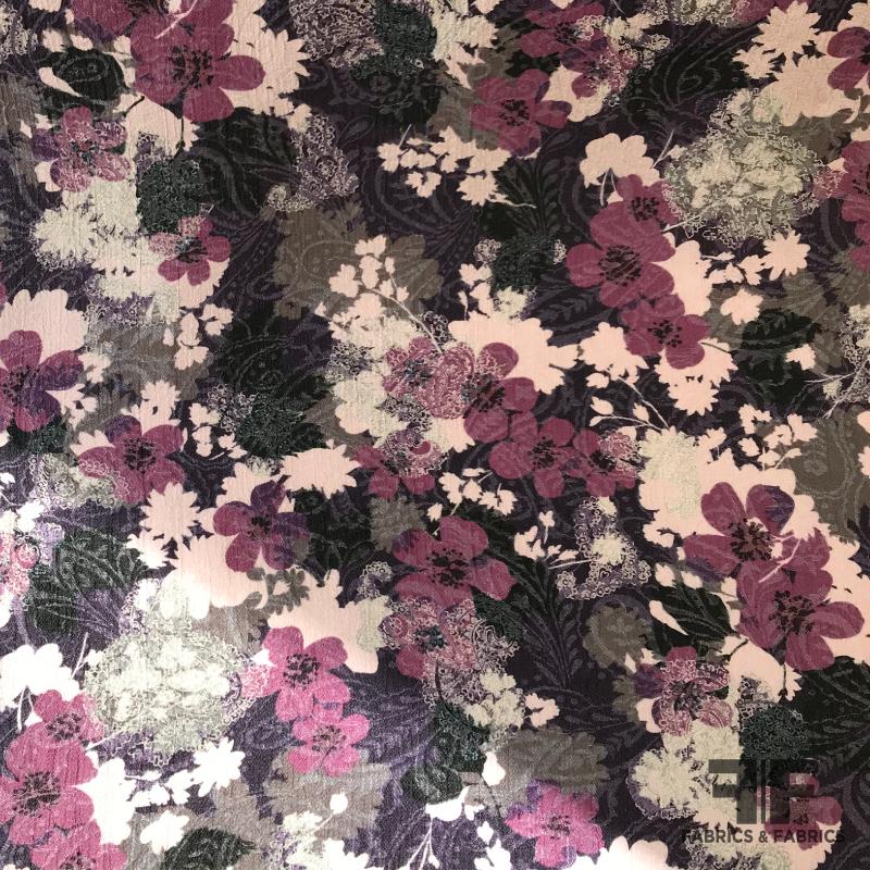 Floral Paisley Brocade - Purple/Lavender/Fuchsia
