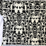 Art Deco Textured Cotton Blend Knit - Black/ Off White