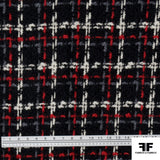 Checkered Wool Tweed - Black/Red/White - Fabrics & Fabrics NY