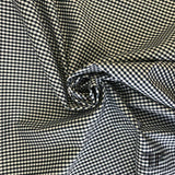 Italian Gingham Printed Heavy Cotton Sateen with Stretch - Navy/White
