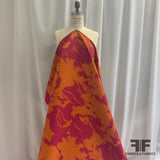 Large-Scale Abstract Silk Shantung - Orange/Red