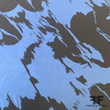 Large-Scale Abstract Silk Shantung - Dark Blue/Black