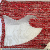 Prabal Gurung Novelty Bouclé Paneled Suiting on Poly-Nylon Organza - Red/Black/White