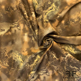 Abstract Stretch Cotton Twill - Brown/Caramel
