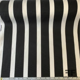 Striped Cotton Faille - Black/White