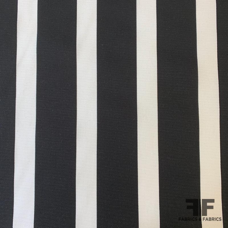 Striped Cotton Faille - Black/White