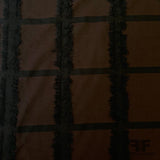 Japanese Windowpane Fringed Cotton Novelty - Brown / Black