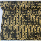 Gold Chain Printed Stretch Cotton Sateen - Brown/Gold