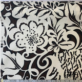 Large-Scale Floral Cotton Canvas - Off-White/Brown/Black