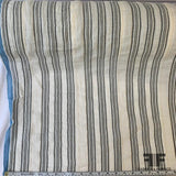 Metallic Crinkled Striped Soft Cotton Gauze - Off White/Black