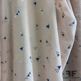 Metallic Triangle Silk/Cotton Voile - Nude/Blue/White