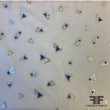 Metallic Triangle Silk/Cotton Voile - Nude/Blue/White