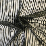 Metallic Striped Silk Chiffon Burnout - Black/Gold