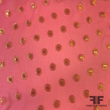 Italian Metallic Polka Dot Chiffon - Pink/Gold