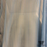 Metallic Striped Crinkled Silk Chiffon - Blue/Silver/Gold
