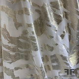 Italian Abstract Fil Coupé Metallic Silk Chiffon Blend - Gold/White
