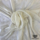Glossy Floral Burnout Fil Coupé Silk Chiffon - Ivory