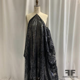 Abstract Silk Chiffon with Lurex - Silver/Black