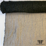 Double-Faced Crinkled Cotton on Metallic - Black/Silver/Taupe