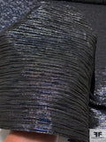 Metallic Pleated Rayon Lamé Knit- Silver/Blue/Black