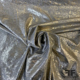 Gold Foil Distress Printed Poly Spandex Knit - Gold/Grey