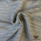 Italian Novelty Striped Cotton Lamé - Metallic Silver