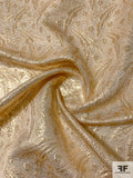 Metallic Floral Jacquard Silk Lamé - Gold