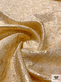 Metallic Floral Jacquard Silk Lamé - Gold