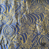 Abstract Ethnic Stretch Polyester Twill Woven - Blue/Yellow