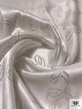 Metallic Ribbon Paisley Jacquard Silk Lamé - Silver/White