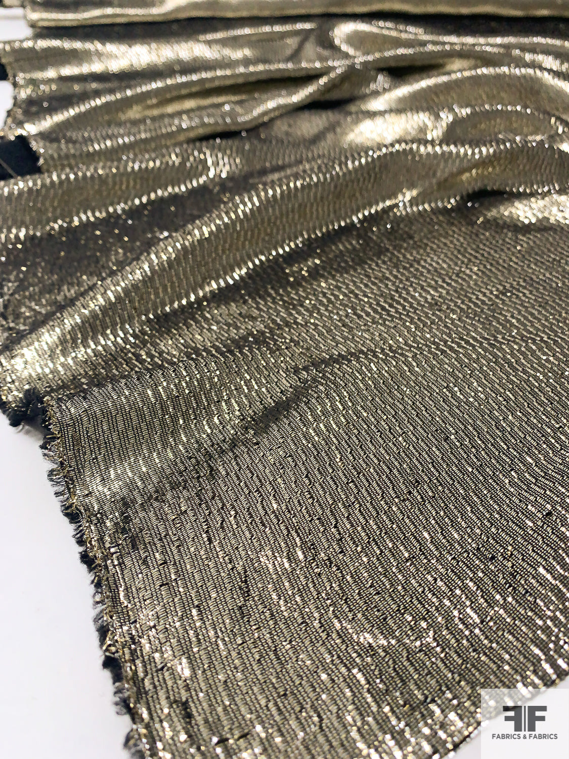 Lurex Pleated Fabric Gold and Silver color 58~wide