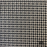 Italian Metallic Houndstooth Stretch Cotton Suiting - Black/Pale Nude