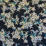 Trailing Orchid Silk Georgette - Navy/Multicolor