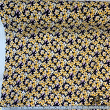 Mini Angkor Floral Rayon Georgette - Midnight Navy/Yellow