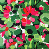 Floral Stretch Silk & Cotton - Green/Multicolor