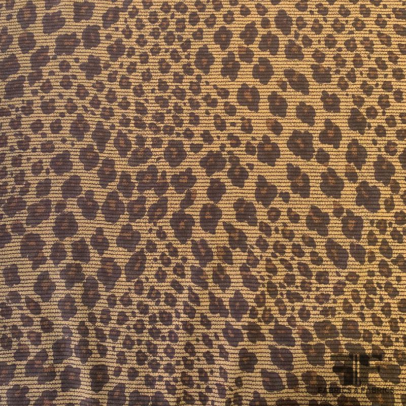 Cheetah Printed Silk Crepe de Chine - Brown/Black