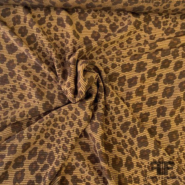 Cheetah Printed Silk Crepe de Chine - Brown/Black | FABRICS & FABRICS ...