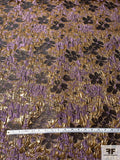 Metallic Floral High-Ruche Reversible Brocade - Dusty Purple / Gold / Black