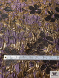 Metallic Floral High-Ruche Reversible Brocade - Dusty Purple / Gold / Black