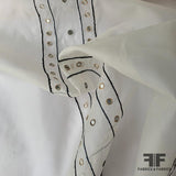 Mirror Sequins Embroidered Silk Organza - Ivory/Navy/Grey
