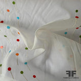 Sequined / Embroidered Silk Organza - Ivory/Multicolor