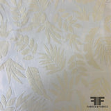 Leaf Pattern Burnout Metallic Organza - Gold/White